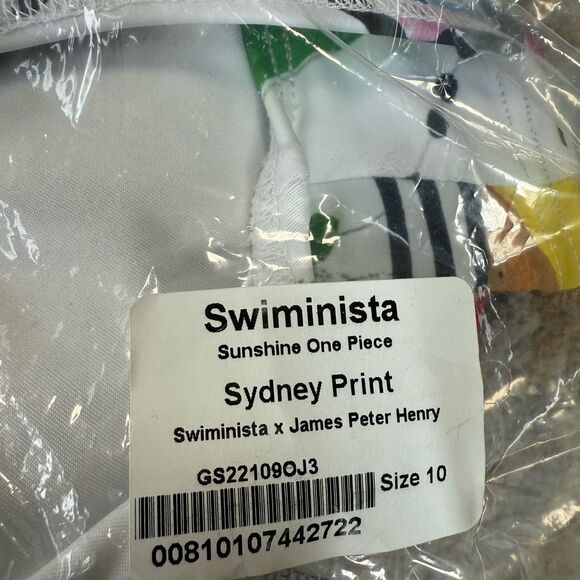Swiminista X James Peter Henry girls Sydney print Sunshine swimsuit L New - Picture 6 of 6